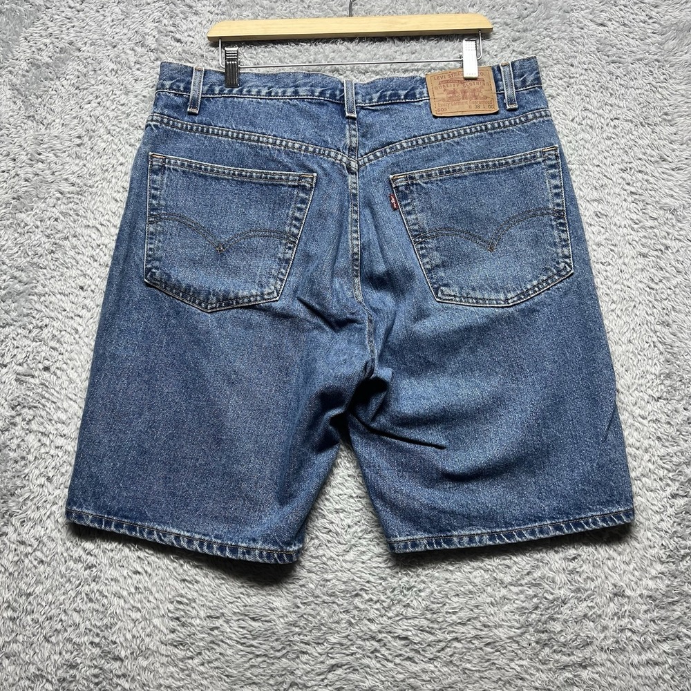 Levis 505‎ Mens Denim Shorts Size 38 Blue Medium Wash Regular Fit Vintage Jorts